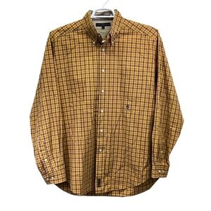 VTG Tommy Hilfiger Multicolor Plaid Cotton Mens‎ L/S Button Down Shirt Large